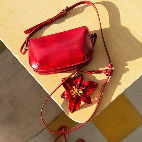 ZARA Crossbody Bag with Flower Charm NWT - Picture 3 of 14